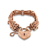 Rose Gold Gate Link Padlock Bracelet - Dracakis Jewellers
